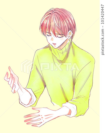 男人用手勢上半身說話 男人用手勢上半身說話 101420447