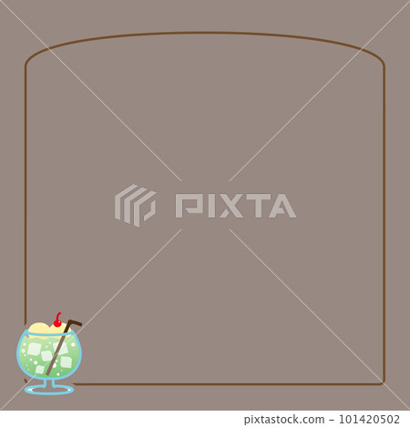 Material square type with simple border and one point cream soda 25 Material square type with simple border and one point cream soda 25 101420502