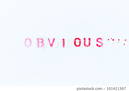 Red color ink rubber stamp in word obvious on white paper background Red color ink rubber stamp in word obvious on white paper background 101421367