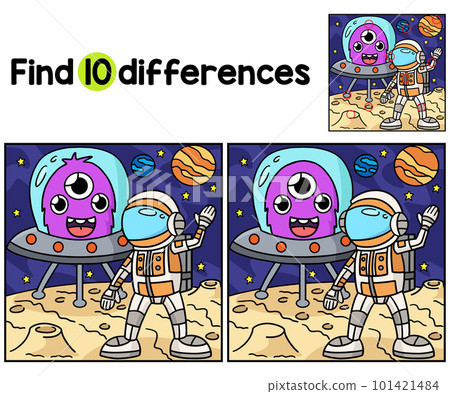Astronaut and UFO Find The Differences 101421484