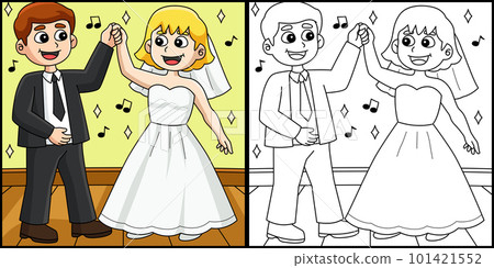 Wedding Groom And Bride Dancing Illustration Wedding Groom And Bride Dancing Illustration 101421552