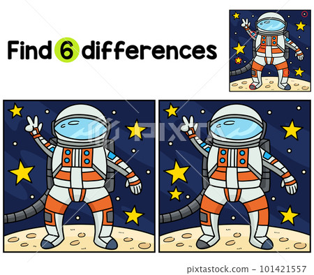 Astronaut Peace Sign Find The Differences 101421557