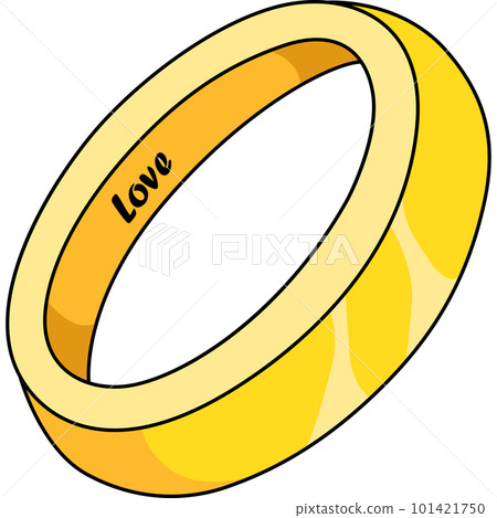 Wedding Ring Cartoon Colored Clipart Illustration 101421750