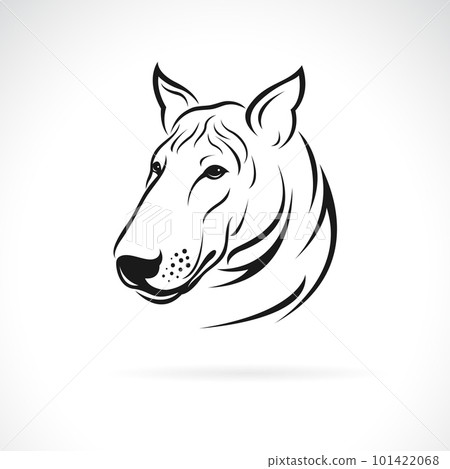 Vector of a bull terrier dog head design on white background. Easy editable layered vector illustration. Pets. Animals. Vector of a bull terrier dog head design on white background. Easy editable layered vector illustration. Pets. Animals. 101422068