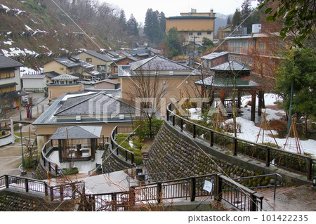 Kanazawa Yuwaku Onsen, looking towards Kanazawa Yuwaku Yumejikan from the path Yumeji walked 101422235
