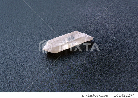 Geological collection mineral white rock crystal. Quartz Berg, black background 101422274