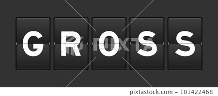 Black color analog flip board with word gross on gray background Black color analog flip board with word gross on gray background 101422468