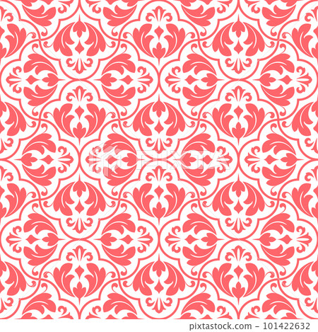Flower geometric pattern. Seamless vector background. White and pink ornament Flower geometric pattern. Seamless vector background. White and pink ornament 101422632