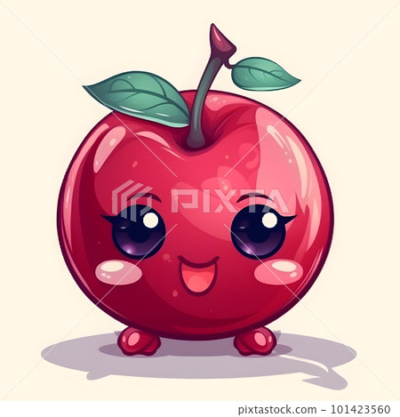 Red small cherry cute kawaii cartoon character 101423560