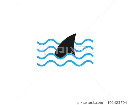 Shark fin, wave icon. Vector illustration. 101423794