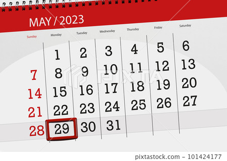 Calendar 2023, deadline, day, month, page, organizer, date, May, monday, number 29 Calendar 2023, deadline, day, month, page, organizer, date, May, monday, number 29 101424177
