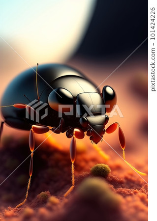 An unknown insect in the macro world. Illustration. 101424226