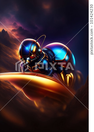 An unknown insect in the macro world. Illustration. 101424230