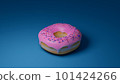 Delicious donut with pink fudge and sprinkles. 101424266