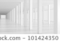 White futuristic tunnel leading to light. 101424350