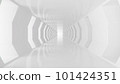 White futuristic tunnel leading to light. 101424351