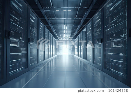 Server room interior. Data center. Generative AI 101424558