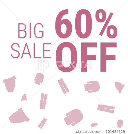 Discount coupon template with spring clothes sale. Design of a colorful banner, poster on a white background. Vector illustration... 101424629