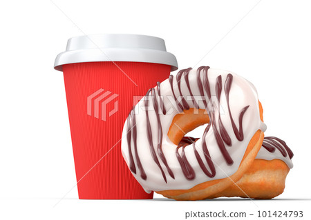 Paper coffee cup for cappuccino, americano, espresso, mocha, latte on white 101424793