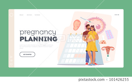Pregnancy Planning Landing Page Template. Happy Couple Depicted In Deep Thought About Artificial Insemination Pregnancy Planning Landing Page Template. Happy Couple Depicted In Deep Thought About Artificial Insemination 101426255
