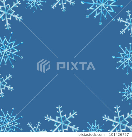 Watercolor frame with snowflakes. Hand painting clipart on a blue isolated background. For designers, decoration, postcards, wrapping paper, scrapbooking, covers, invitations, posters and textile Watercolor frame with snowflakes. Hand painting clipart on a blue isolated background. For designers, decoration, postcards, wrapping paper, scrapbooking, covers, invitations, posters and textile 101426737