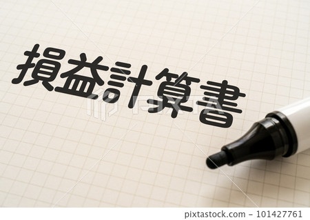 Notepad and marker written Income Statement Notepad and marker written Income Statement 101427761