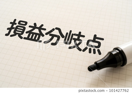 Notepad and marker written break even point Notepad and marker written break even point 101427762