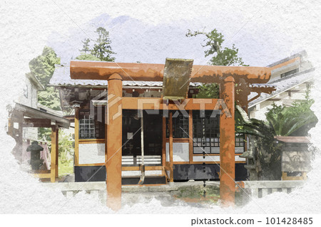 水彩風格宮島淡島神社廣島縣廿日市市 水彩風格宮島淡島神社廣島縣廿日市市 101428485