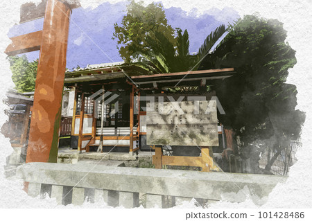 水彩風格宮島淡島神社廣島縣廿日市市 101428486