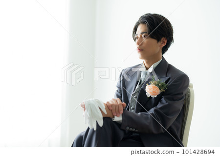 Male groom in a tuxedo Male groom in a tuxedo 101428694