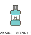 mouthwash for cleaning teeth - dental cartoon vector flat style 101428716