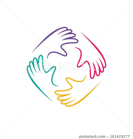 Hands logo team illustration 101429277