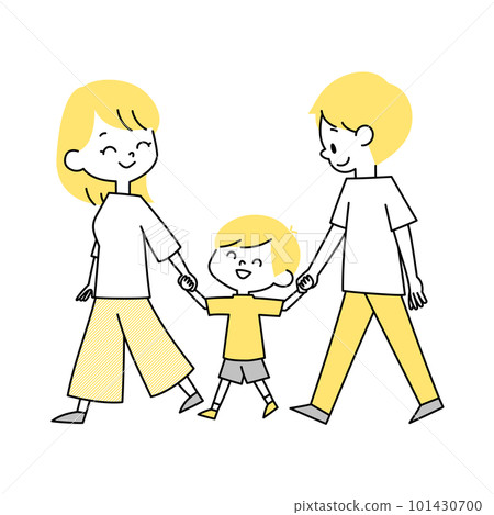 Family holding hands with a smile 101430700