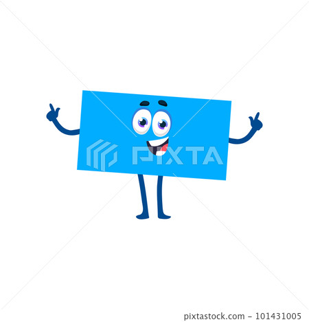 Rectangle math shape character, cute geometric education figure personage with smiling face. Isolated vector funny creature for kids school mathematics and geometry educational classes or lessons 101431005
