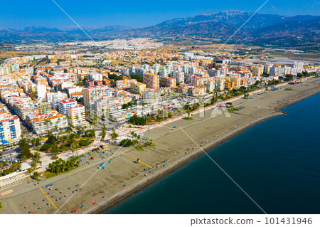 View from drone of Spanish town of Torre del Mar 101431946