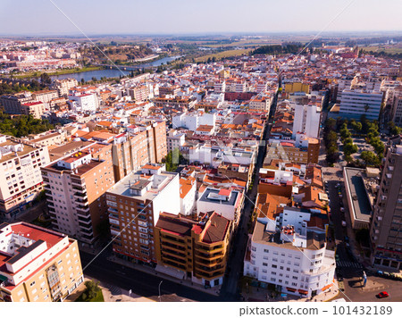 Aerial view of Badajoz, Spain 101432189