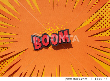 Handmade colorful paper cutting speech bubble. Pop art and comic style.  101433154