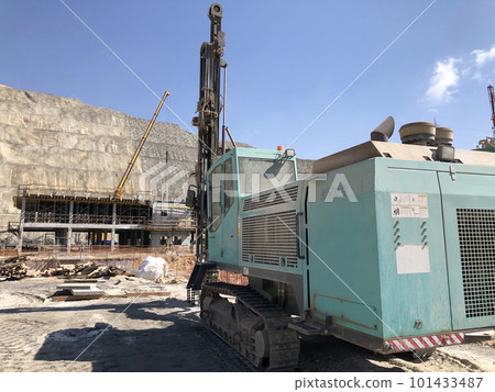 Drilling rig on construction site Drilling rig on construction site 101433487