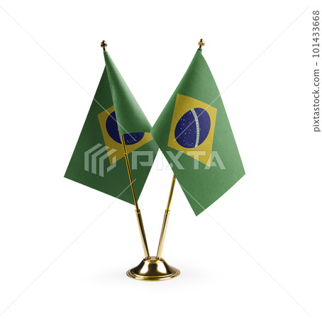 Small national flags of the Brazil on a white background Small national flags of the Brazil on a white background 101433668