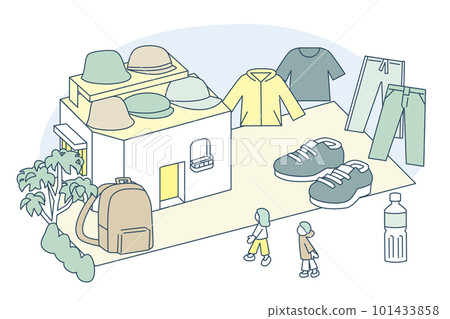 人們在店裡看鞋、包和運動服 101433858