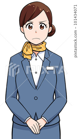 憤怒的穿制服的女人上半身 憤怒的穿制服的女人上半身 101434071
