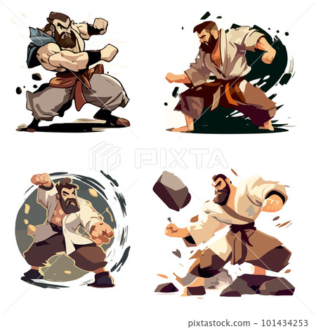 Several cartoon strong male characters showing their strength Several cartoon strong male characters showing their strength 101434253