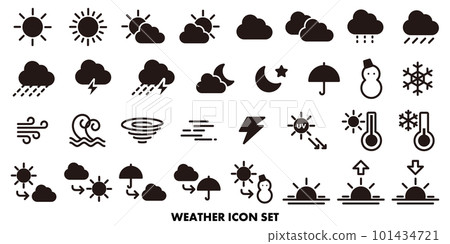 Simple weather icon set (monochrome) 101434721
