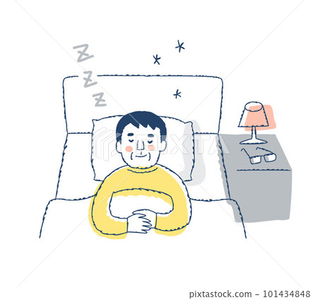 睡覺在床上的老人 睡覺在床上的老人 101434848