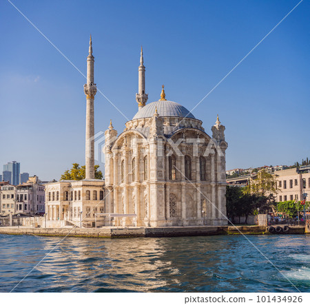 Mosque of Ortakoy. Ortakoy Mosque at the bridge in the Bosphorus in Istanbul. Istanbul. Turkey 101434926