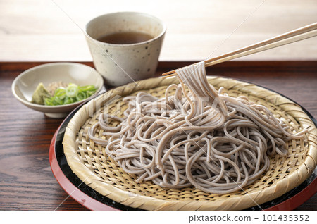 Delicious-looking buckwheat served in a colander 101435352