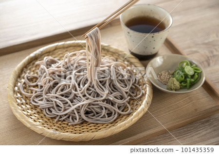 Delicious-looking buckwheat served in a colander Delicious-looking buckwheat served in a colander 101435359