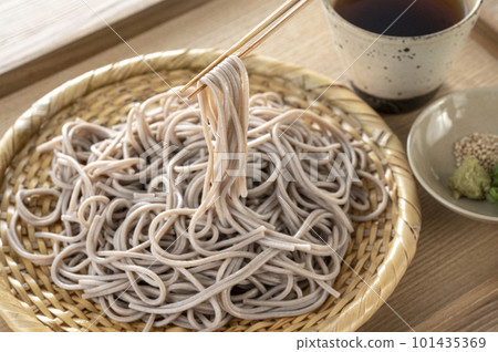 Delicious-looking buckwheat served in a colander Delicious-looking buckwheat served in a colander 101435369