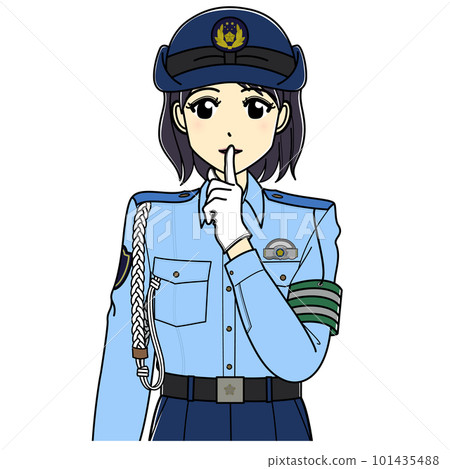 Female police officer in summer clothes (upper body) posing Female police officer in summer clothes (upper body) posing 101435488