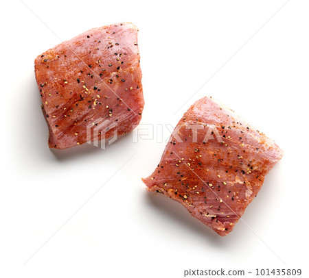fresh raw pork fillet spicy steaks 101435809